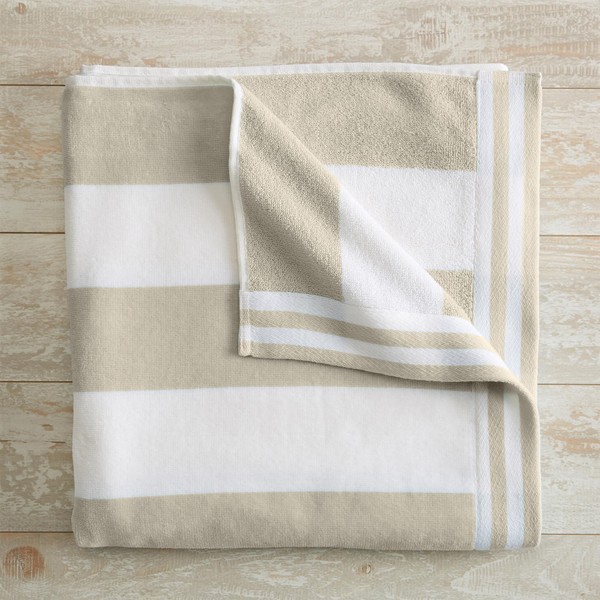 Great Bay Home 100% Cotton Velour Oversized Beach Towel -