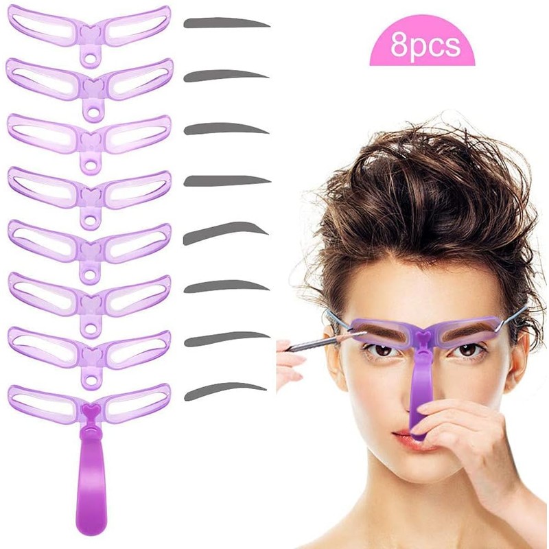 Eyebrow Stencil for Beginners, 8 Styles Eyebrow Shaper Kit with