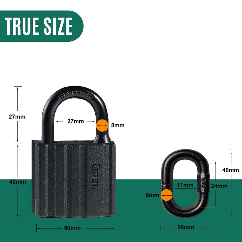 VNAKER G80 Mn Steel Chain Lock, Heavy-Duty Anti-Theft Chain Lock
