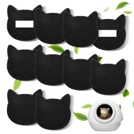SmoothNovelty 10 Pack Cat Litter Box Stick-on Activated Charcoal Filters Compatible with Most Cat Litter Box Activated Carbon Charcoal Filters to Absorb Odors and Control Damp for Home Keeping Fresh