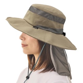 CBSPHT97S CBSPHT97S Beige Cool Bit Ice Pocket, Hat, Cold Protection, Heatstroke Prevention, Cold Sun Hat, Sun Protection Hat, Neck Guard, Outdoor Use, Walking, Gardening, Fishing, Climbing, Mother's