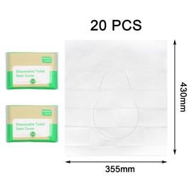 Pack of 20, 43 x 35.5 cm, disposable toilet seat cover, for public toilets, shopping malls, travel, hospital