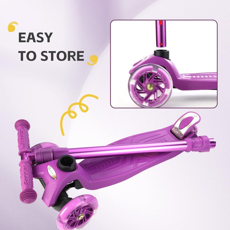 3 Wheel Scooter for Kids Ages 6-12,Kids Scooter with Light