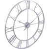 CLXEAST Large Modern 30 Inch Wall Clock Silver, Oversized Big