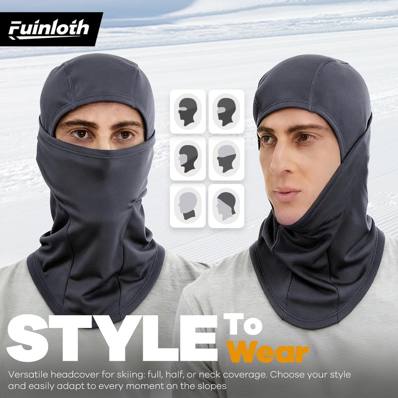 Fuinloth Ski Mask Balaclava Pro, Cold Weather Windproof Thermal Shiesty