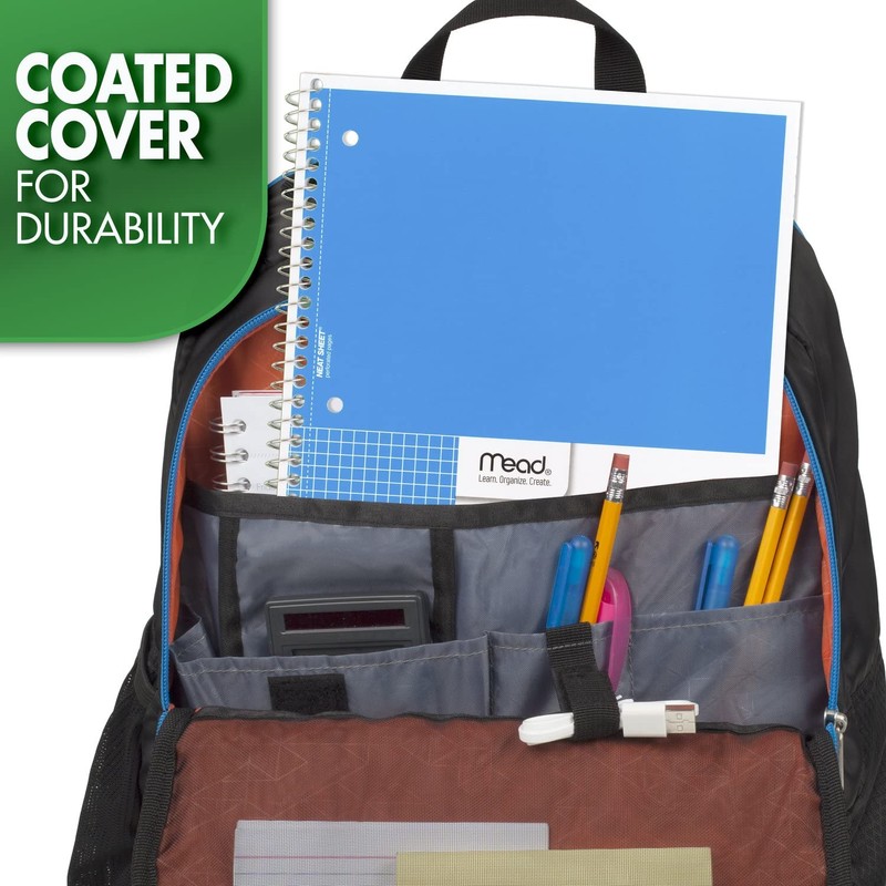 Mead Spiral Notebook, 1 Subject, Quad Ruled, 100 Sheets, Grid