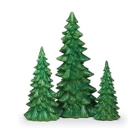 Roman Green Glitter Christmas Trees Figurine, Set of 3, Christmas Decoration