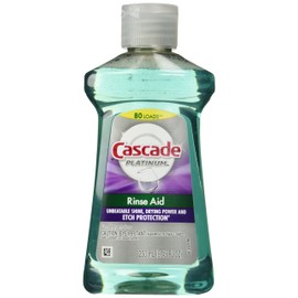 Cascade Dishwasher Rinse Aid Platinum, Rinse Agent, Regular Scent, 8.45 Fl Oz