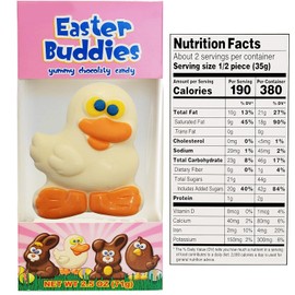 Fruidles Large Easter Buddies Milk Chocolate Bunnies 12-Pack, Individually Wrapped in Gift-Box, Kosher Certified Dairy, 2.5oz Chocolate Easter Buddies