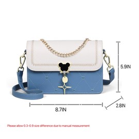 Jopchunm Bolsos de hombro acolchados con dije para mujer, Azul