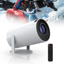 oolong Mini Projector 4K 1080P Portable Projector Support with Android System WiFi 6 BT 5.0, Smart Projector Auto Horizontal Correction, 180°Rotatable Outdoor Movie Projector for Phone/Laptop//TV