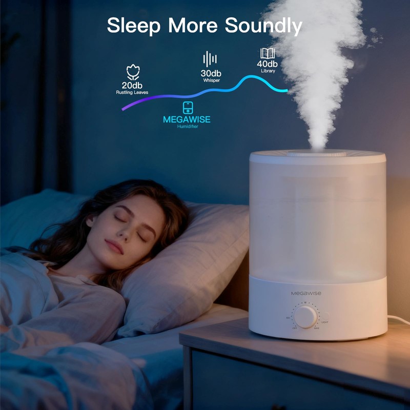 Delletir Cool Mist Humidifiers for Babies, Bedroom, Nursery, Home and
