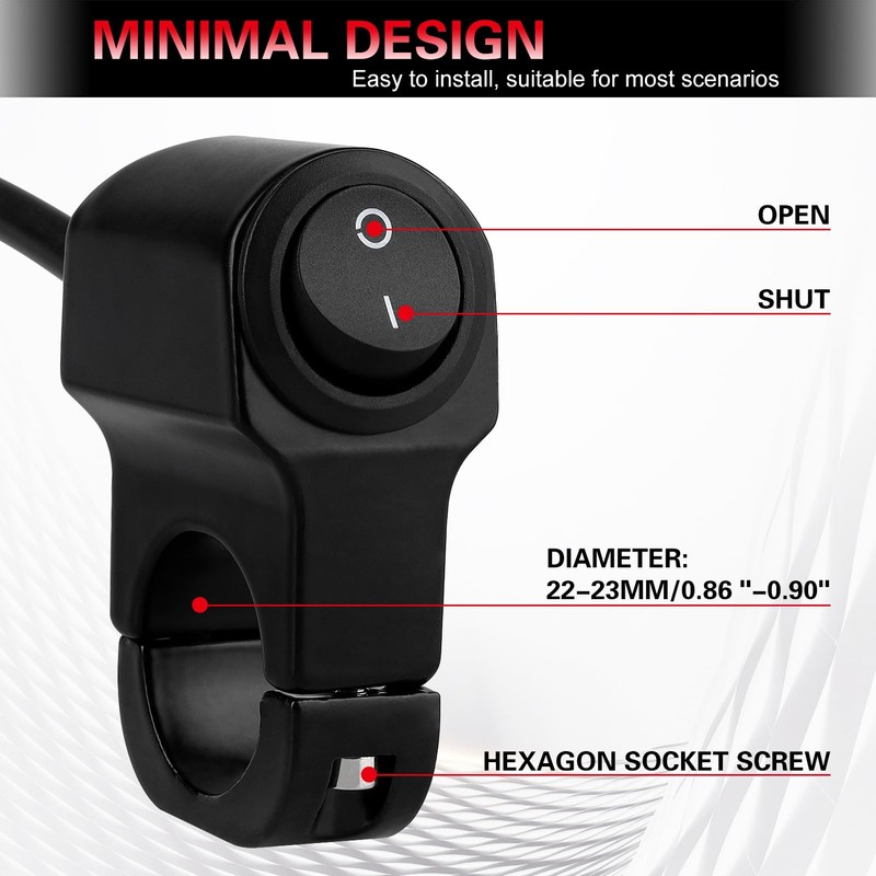 SOLLON 12 V Motorcycle Switch Handlebar 22 mm Motorcycle Switch