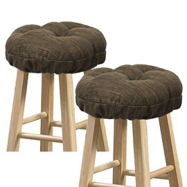 baibu Set of 2 Stool Covers Round, Super Soft Round Bar Stool Cushion Covers Seat Cushion - 2 Cushions Only (Brown,13" (33cm))