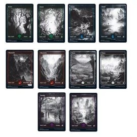 MTG Innistrad Midnight Hunt MID Eternal Night Full Art Land Set of 10 Black Grey