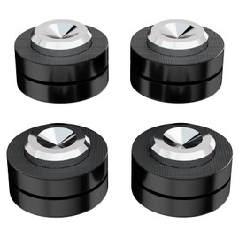 Monosaudio 4 x HiFi Speaker Stands Feet HiFi Spikes Pad Device Feet Aluminium Shock Absorber Feet Absorber Feet HiFi Coaster for Amplifier Turntable Subwoofer (Black, SP2939)