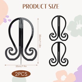GMHLLES 2Pcs Wig Stand Black Sturdy Holders 8PCS Wig Hair Net Travel Easy to Assemble and Disassemble