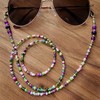 Glasses Chain - Beaded Spectacle Cord - Purple Pink Green