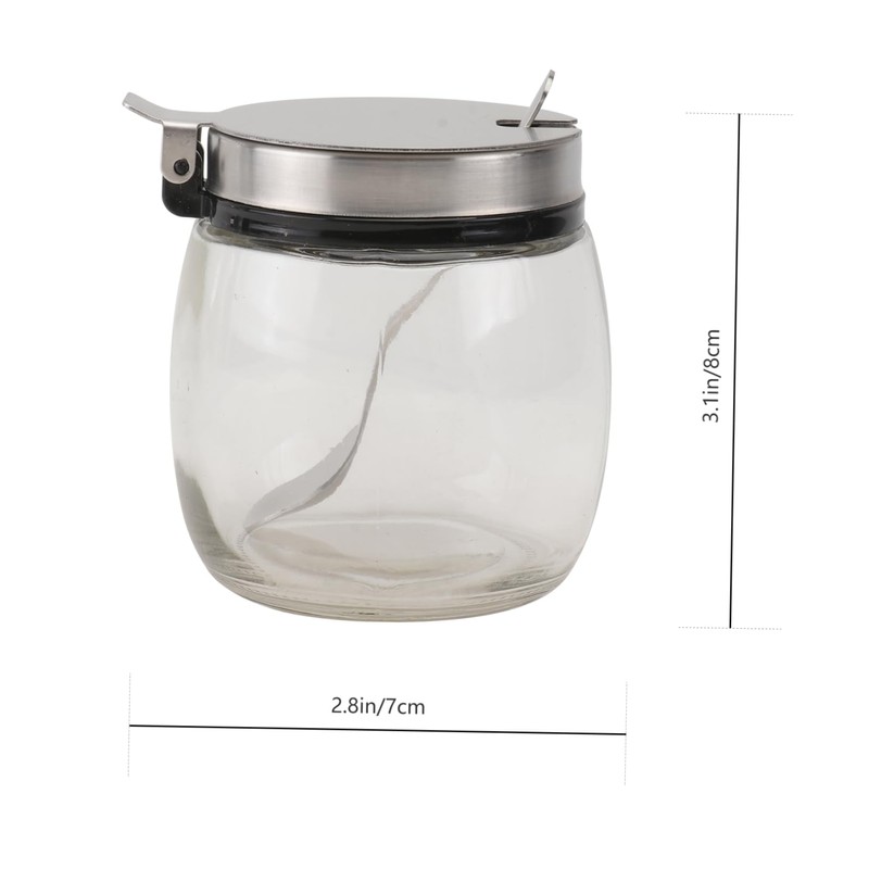 2Pcs Glass Jars with Airtight Lids for Kitchen Storage Clear