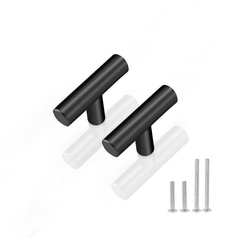 PinLin 15 Pack Cabinet Door Knobs, Flat Black Drawer Knobs,