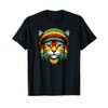 Rasta Reggae Cat Jamaica Jamaican Flag Hat Colors T-Shirt