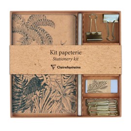 Clairefontaine 116046C Writing Set with Notebook 11 x 17 cm 32 Lined Sheets, Pencil, 2 Letter Clips, 10 Paper Clips and Eraser, 1 Set