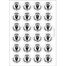Derby Keep The Faith Northern Soul Circular Matt Paper Stickers A4 Sheet of 24 (Each Sticker is 45mm Diameter)