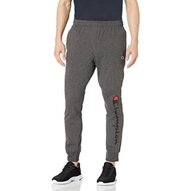 Champion mens Classic Jersey Jogger - Graphic Sweatpants, Granite Heather 15" Script Low Leg, Medium US