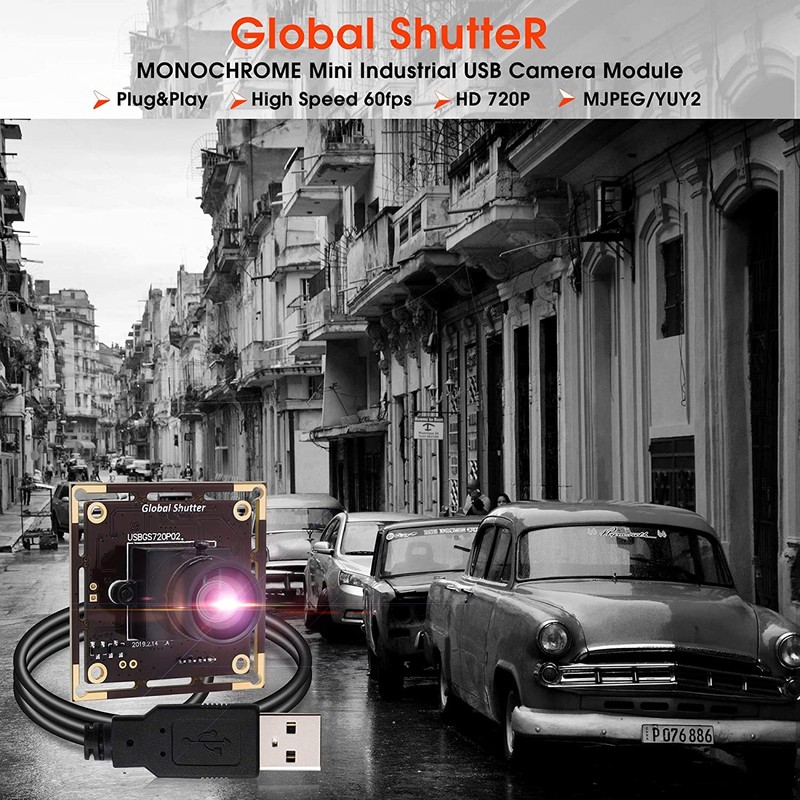 G Global Shutter Fisheye Camera Module, 1MP 60FPS Fisheye Monochrome