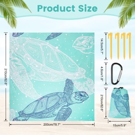 Zocipro Large Beach Blanket, 210 x 200cm Picnic Blanket for 4-6 People