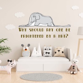 The Little Prince Quote By Elephant Wall Decor | EGD X The Little Prince Series | Wall Decals | Wall Decal for Baby Girl & Boy | The Little Prince Gifts | Multiple Sizes Options (Wide 40"x 19" Height)