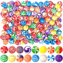 Noamus 100 Pack Colorful Small Bouncy Balls, 32mm Assorted Rubber Bounce Ball, Bulk Mixed Pattern High Bouncing Balls, Party Favors for Kids, Birthday Gift, School Prizes(1.25 in)