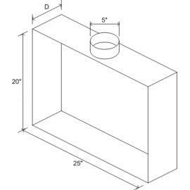 tinman 20 X 24 X 12 With Takeoff HVAC SUPPLY/RETURN AIR PLENUM GALVANIZED 26 GAUGE