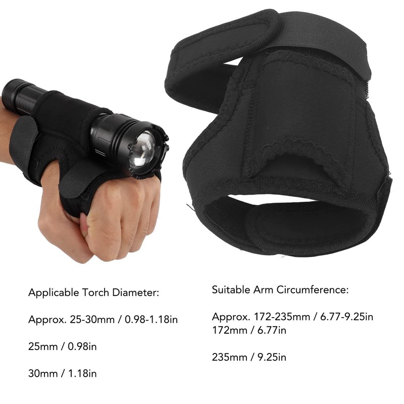 Kodrily Wrist Flashlight Holster, Diving Torch Arm Holder Mount, Nylon