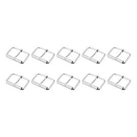 METALLIXITY Metal Roller Buckles (40 mm/1.57 Inch) Pack of 10, Metal Belt Buckle, Single Pin Belt Buckle, for Belts, Bags, Straps, DIY Craft, Silver, silver