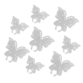 NYTKL 8 PCS Butterfly Crystal Car Stickers, Glitter Rhinestones Self Adhesive Decoration Butterfly Decal, Interior Exterior Bling Diamond Sticker for Car Body Bumper Window Laptop (White)