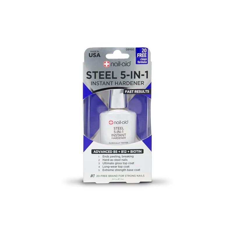 NAIL-AID Steel Instant Hardener, Clear, 0.55 Fluid Ounce