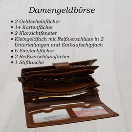 Large Women's Purse Claddagh Embossed Irish Lucky Sign with RFID NFC Protection Wallet, dark brown, Modern