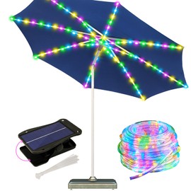 ZNYCYE Patio Umbrella Solar Lights with 8 Modes - Upgraded Larger Solar Panel Clip 5V 152 LEDs 8 Strands Umbrella Lights Outdoor Waterproof for Patio Beach Tent Camping Garden Decor, Multicolor