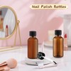 12 Pcs Brown Glass Nail Polish Bottle Empty Refillable Nail