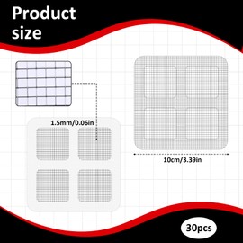 Qulkws 30pcs Window Screen Repair Patches Kit, 4 Inches Portable Screen Tape, Gray Self-Adhesive Mesh Patch Repair Kit, Tent Patch Kits for Camping, Window and Door Mesh Tears Holes