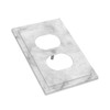 White Grey Marble Electrical Outlet Cover Decorative Wall Plate Single
