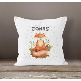 SpecialMe® Cushion Cover with Name Fox Cotton 40 x 40 cm White One Size