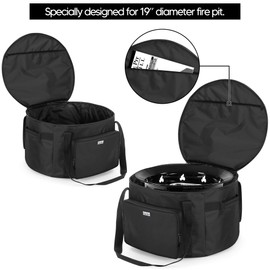 SAMDEW 19-Inch Outdoor Fire Pit Bag Compatible with Outland Firebowl Model 893 870 823, Firebowl Travel Carrying Case for 19-Inch Diameter Propane Gas Fire Pit, Black, Bag Only