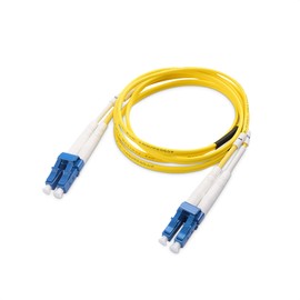 Cable Matters Plenum Rated Duplex OS2 Single Mode Fiber Optic Patch Cable - 1m / 3.3ft, LC to LC UPC 9/125 OFNP OS2 Fiber Optic Cable