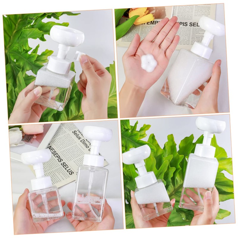 Baluue 2Pcs Refillable Foaming Soap Dispenser Pump Bottles for Kitchen