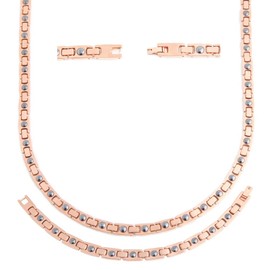 N+NITROLUBE Pure Titanium Anti-Static Bracelet Necklace, Men's, Women's, Magnetic, Bracelet and Magnetic, Necklace, Hematite, Health, Jewelry Set