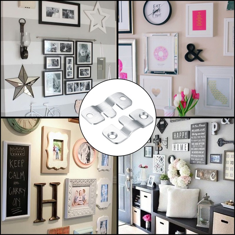 16 Pcs Flush Mount Brackets, Interlocking Photo Frame Hooks Brackets,