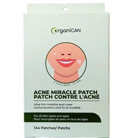 OrganiCAN Acne Hydrocolloid Patch with Tea Tree Oil for Face - 144 count, 2 size Dots (Small, Large) Ultra Thin, Invisible, Absorbing Spot Cover for Zits, Pimples
