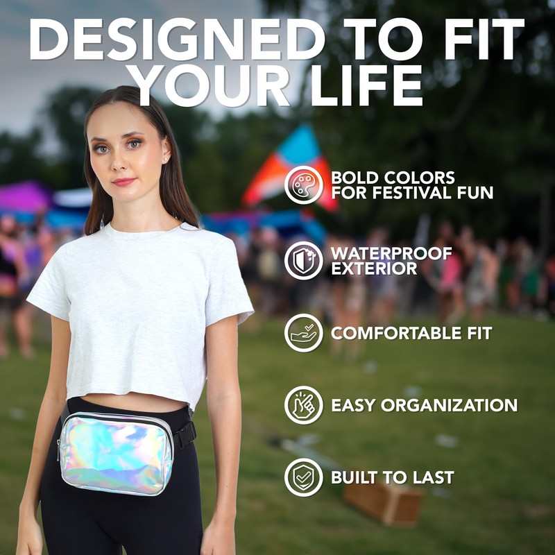 A5000 - FP-1 pok-Rave- PARENT, Silver, One-Size, Fanny Pack